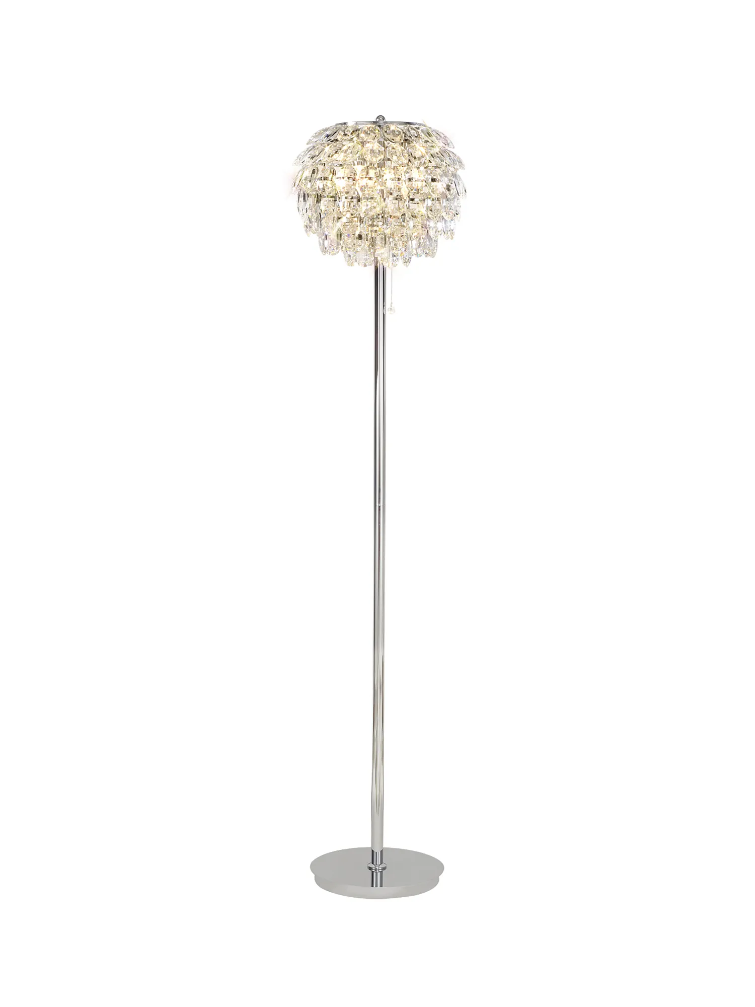 Coniston Polished Chrome Crystal Floor Lamps Diyas Designer Floor Lamps 